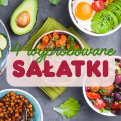 4 wypróbowane sałatki: z awokado, dynią, ciecierzycą i falafelami. Kolorowe i zdrowe propozycje.